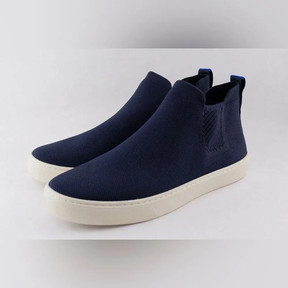 Rothy’s Chelsea Boot navy knit slip-on ankle bootie sneakers. Size 9. - Picture 1 of 7